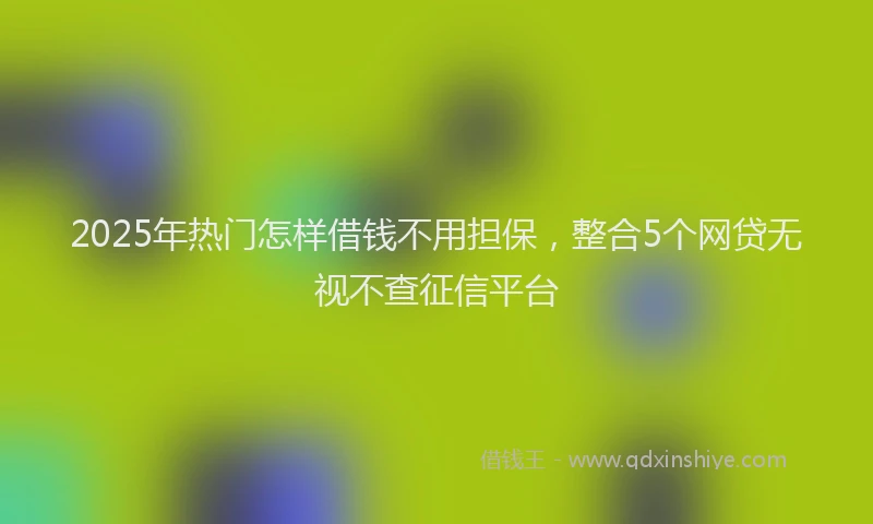 2025年热门怎样借钱不用担保，整合5个网贷无视不查征信平台