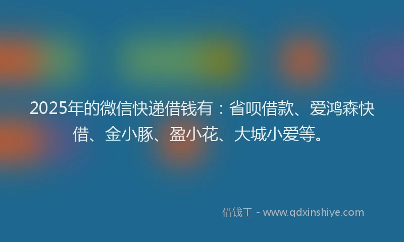 2025年的微信快递借钱有：省呗借款、爱鸿森快借、金小豚、盈小花、大城小爱等。