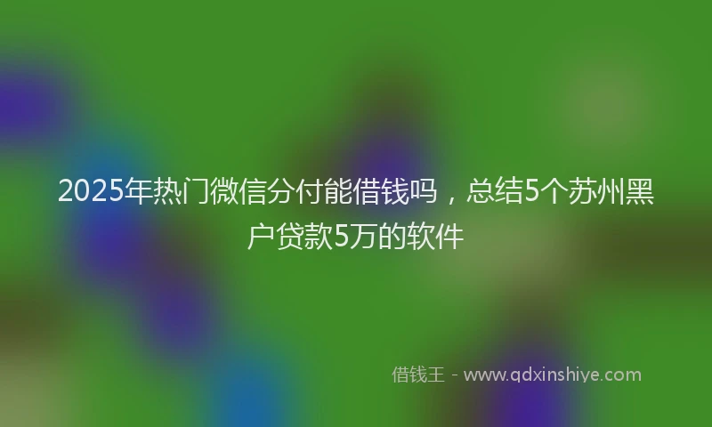 2025年热门微信分付能借钱吗，总结5个苏州黑户贷款5万的软件