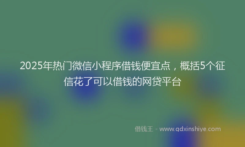 2025年热门微信小程序借钱便宜点，概括5个征信花了可以借钱的网贷平台