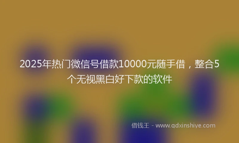 2025年热门微信号借款10000元随手借，整合5个无视黑白好下款的软件