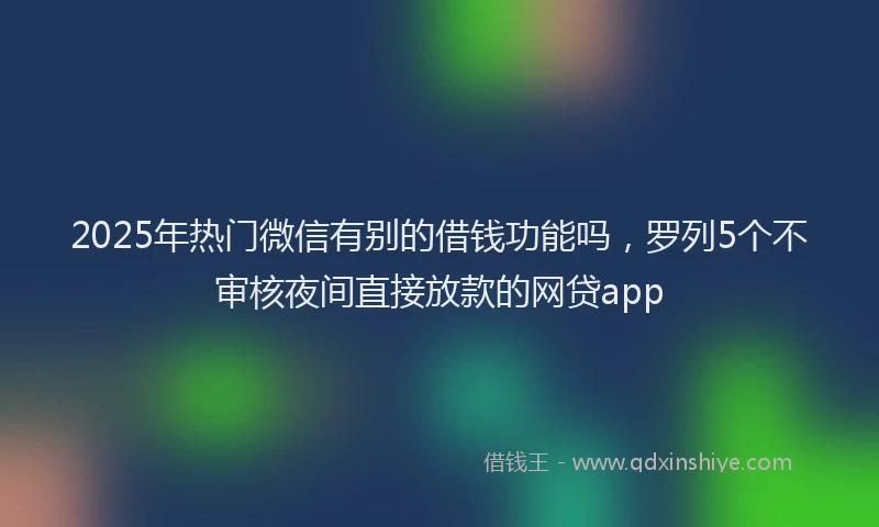 2025年热门微信有别的借钱功能吗，罗列5个不审核夜间直接放款的网贷app