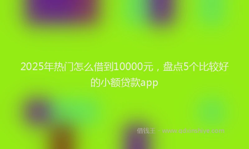 2025年热门怎么借到10000元，盘点5个比较好的小额贷款app