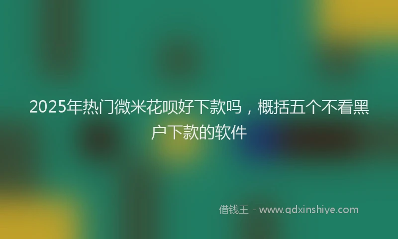 2025年热门微米花呗好下款吗，概括五个不看黑户下款的软件