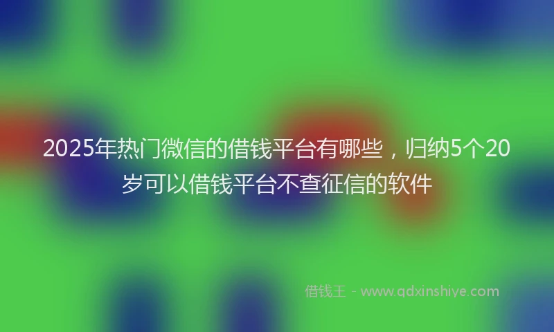 2025年热门微信的借钱平台有哪些，归纳5个20岁可以借钱平台不查征信的软件