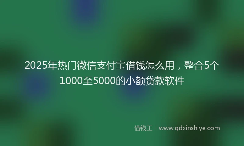 2025年热门微信支付宝借钱怎么用，整合5个1000至5000的小额贷款软件
