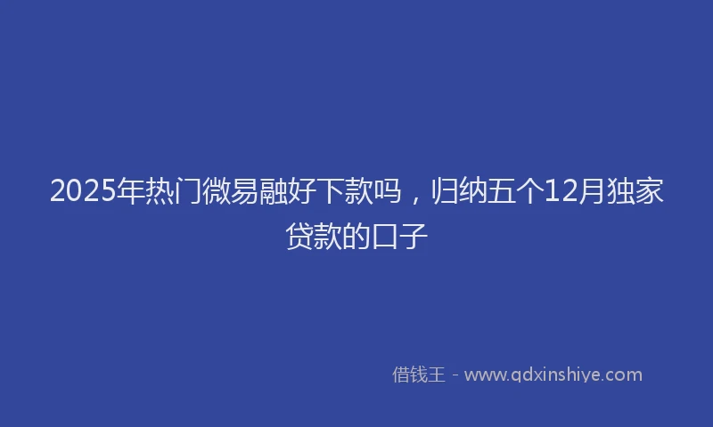 2025年热门微易融好下款吗，归纳五个12月独家贷款的口子