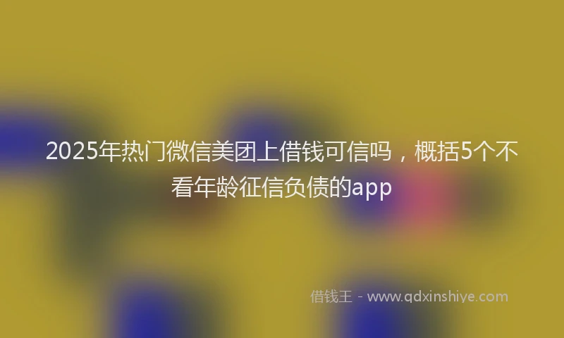 2025年热门微信美团上借钱可信吗，概括5个不看年龄征信负债的app