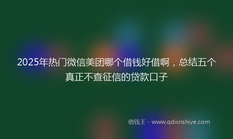 2025年热门微信美团哪个借钱好借啊，总结五个真正不查征信的贷款口子