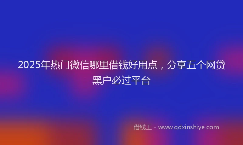 2025年热门微信哪里借钱好用点，分享五个网贷黑户必过平台