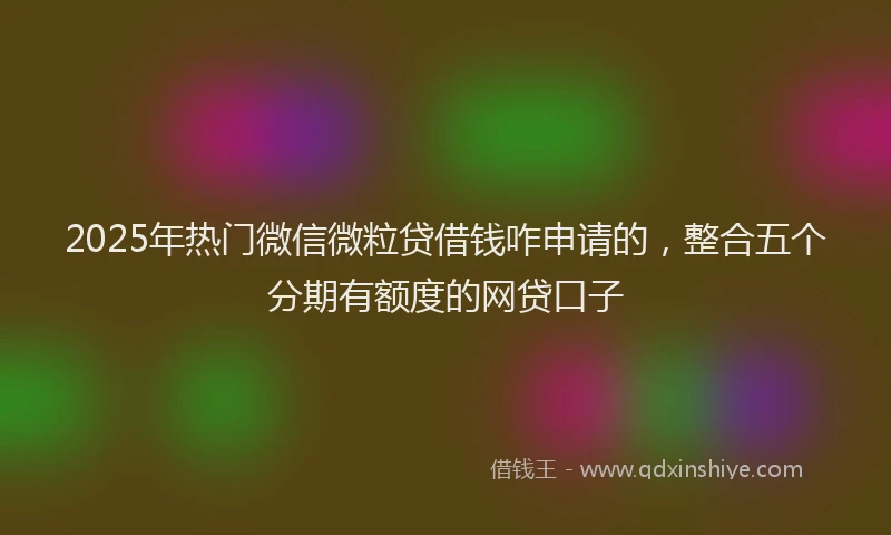 2025年热门微信微粒贷借钱咋申请的，整合五个分期有额度的网贷口子