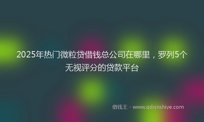 2025年热门微粒贷借钱总公司在哪里，罗列5个无视评分的贷款平台