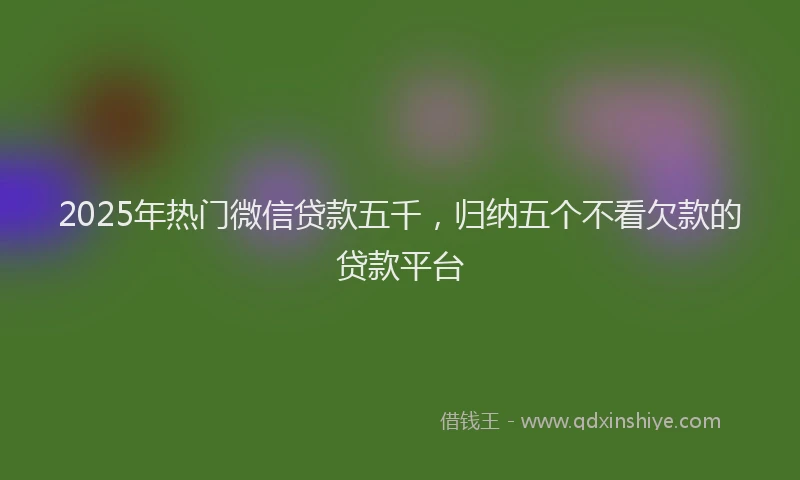 2025年热门微信贷款五千，归纳五个不看欠款的贷款平台