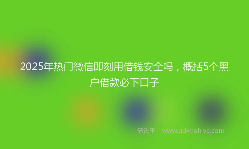 2025年热门微信即刻用借钱安全吗，概括5个黑户借款必下口子