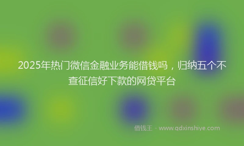 2025年热门微信金融业务能借钱吗，归纳五个不查征信好下款的网贷平台