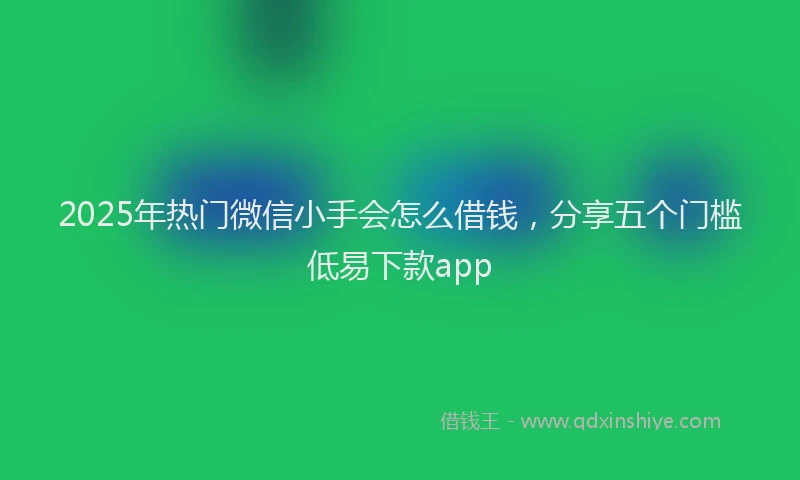 2025年热门微信小手会怎么借钱，分享五个门槛低易下款app