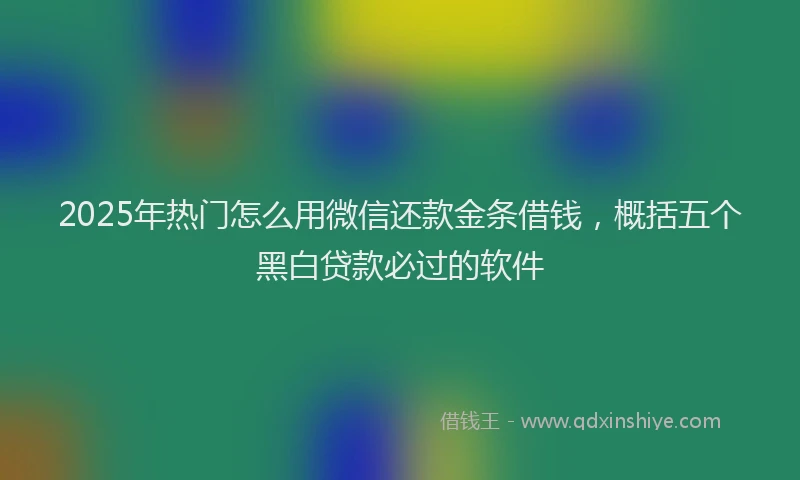 2025年热门怎么用微信还款金条借钱，概括五个黑白贷款必过的软件