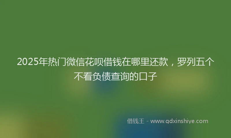2025年热门微信花呗借钱在哪里还款，罗列五个不看负债查询的口子