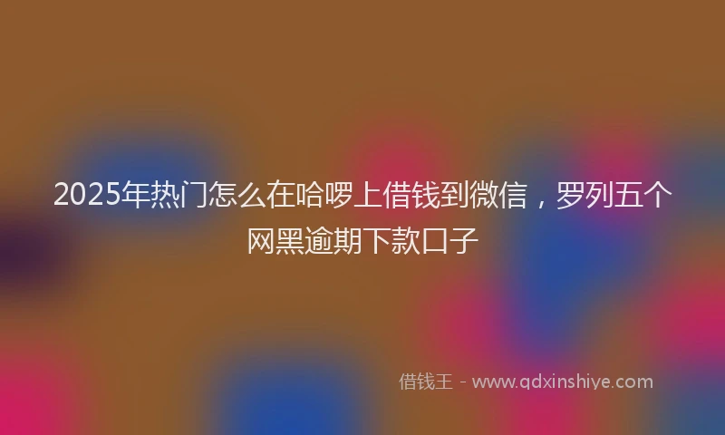 2025年热门怎么在哈啰上借钱到微信，罗列五个网黑逾期下款口子