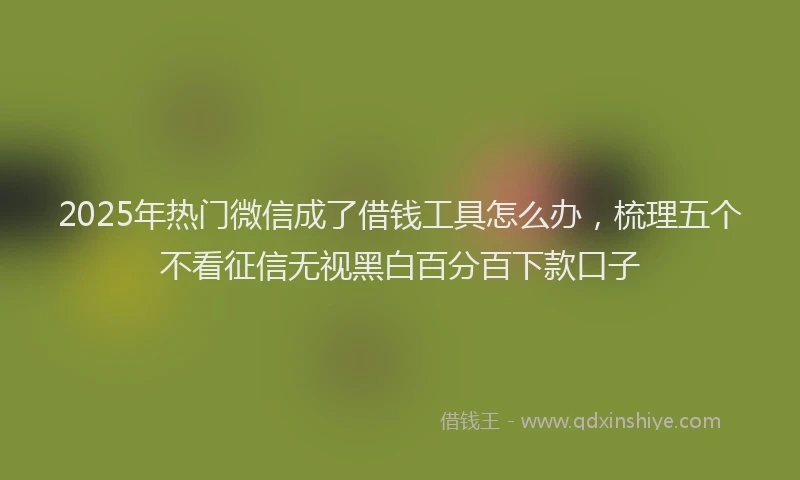 2025年热门微信成了借钱工具怎么办，梳理五个不看征信无视黑白百分百下款口子