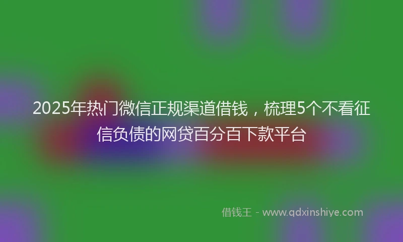 2025年热门微信正规渠道借钱，梳理5个不看征信负债的网贷百分百下款平台