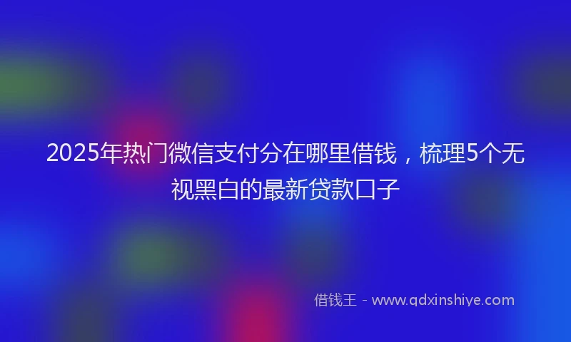 2025年热门微信支付分在哪里借钱，梳理5个无视黑白的最新贷款口子
