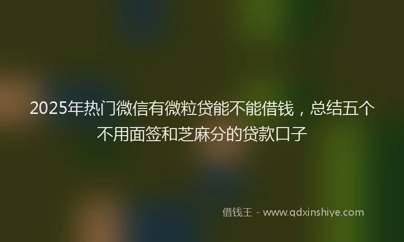 2025年热门微信有微粒贷能不能借钱，总结五个不用面签和芝麻分的贷款口子