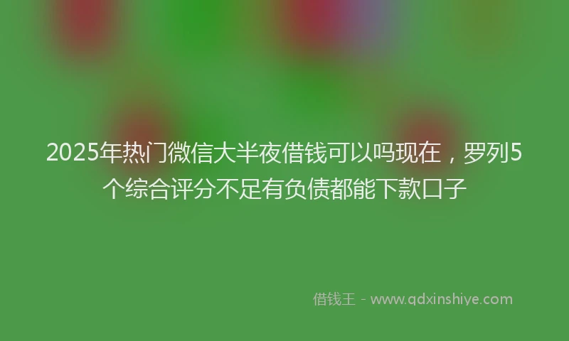 2025年热门微信大半夜借钱可以吗现在，罗列5个综合评分不足有负债都能下款口子