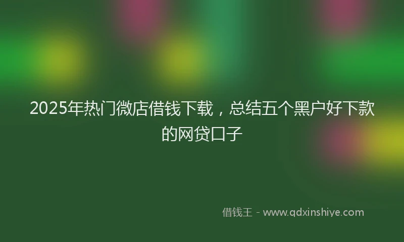 2025年热门微店借钱下载，总结五个黑户好下款的网贷口子