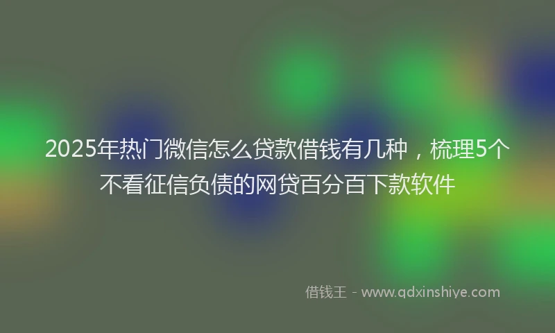 2025年热门微信怎么贷款借钱有几种，梳理5个不看征信负债的网贷百分百下款软件