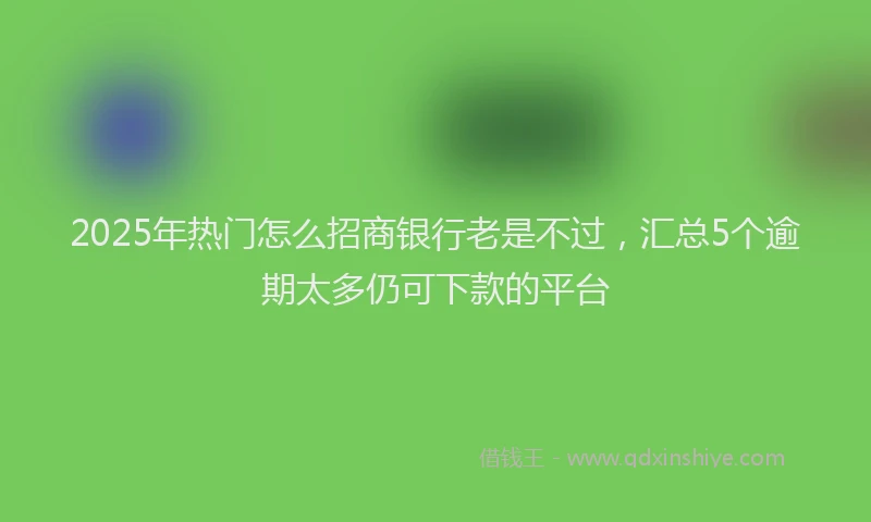 2025年热门怎么招商银行老是不过,汇总5个逾期太多仍可下款的平台