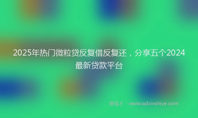 2025年热门微粒贷反复借反复还，分享五个2024最新贷款平台