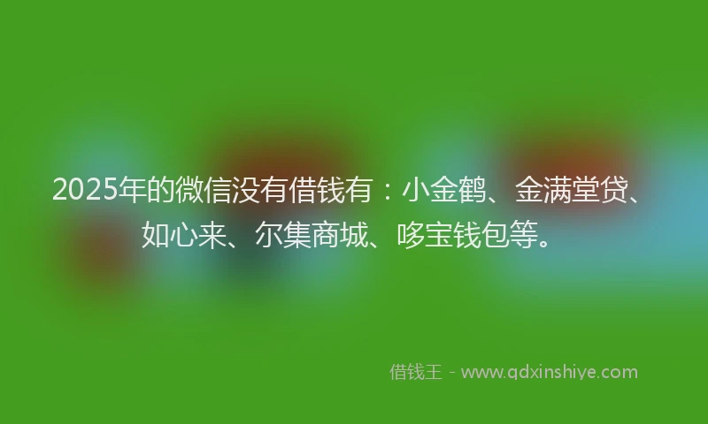 2025年的微信没有借钱有：小金鹤、金满堂贷、如心来、尔集商城、哆宝钱包等。