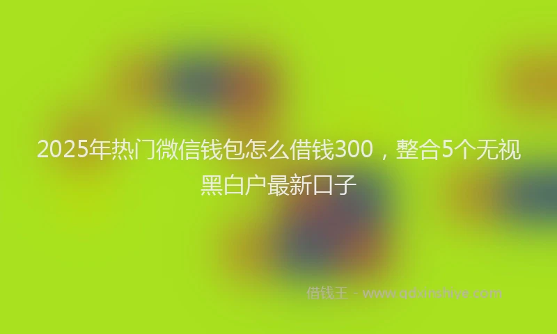 2025年热门微信钱包怎么借钱300，整合5个无视黑白户最新口子