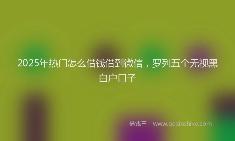 2025年热门怎么借钱借到微信，罗列五个无视黑白户口子