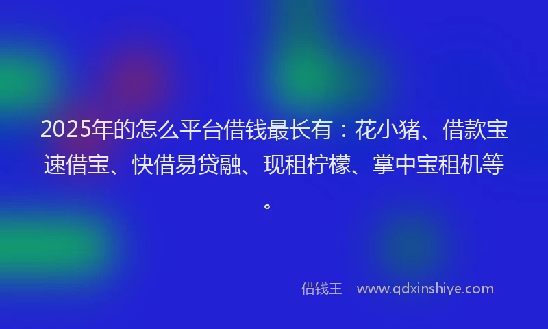 2025年的怎么平台借钱最长有：花小猪、借款宝速借宝、快借易贷融、现租柠檬、掌中宝租机等。