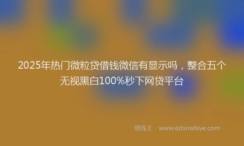 2025年热门微粒贷借钱微信有显示吗，整合五个无视黑白100%秒下网贷平台