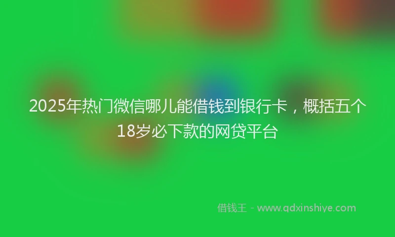 2025年热门微信哪儿能借钱到银行卡，概括五个18岁必下款的网贷平台
