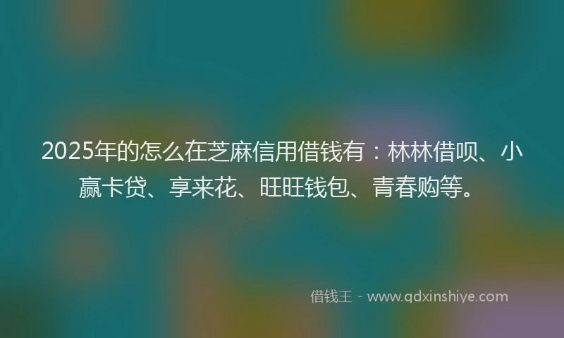 2025年的怎么在芝麻信用借钱有：林林借呗、小赢卡贷、享来花、旺旺钱包、青春购等。