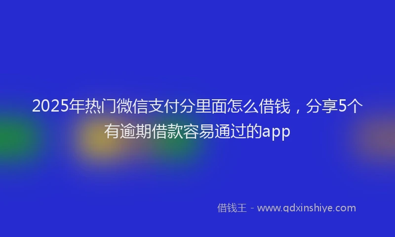 2025年热门微信支付分里面怎么借钱，分享5个有逾期借款容易通过的app