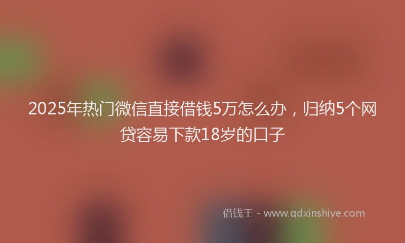 2025年热门微信直接借钱5万怎么办，归纳5个网贷容易下款18岁的口子