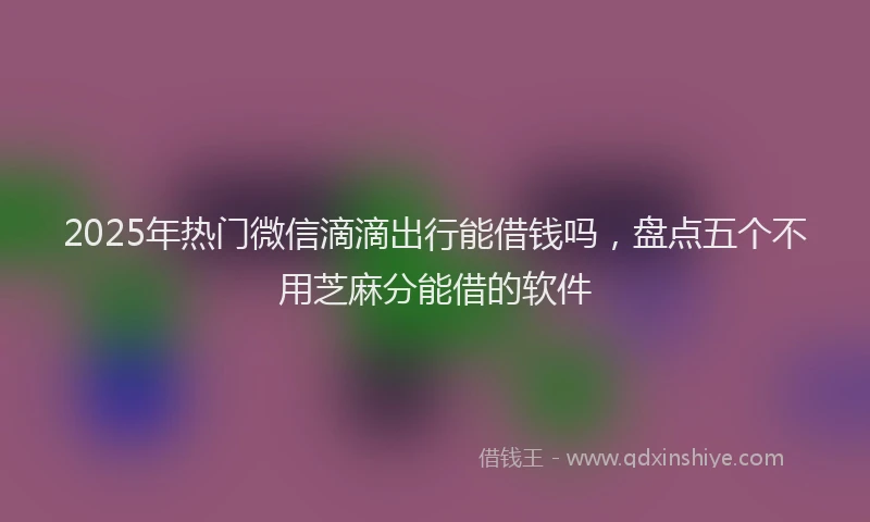 2025年热门微信滴滴出行能借钱吗，盘点五个不用芝麻分能借的软件