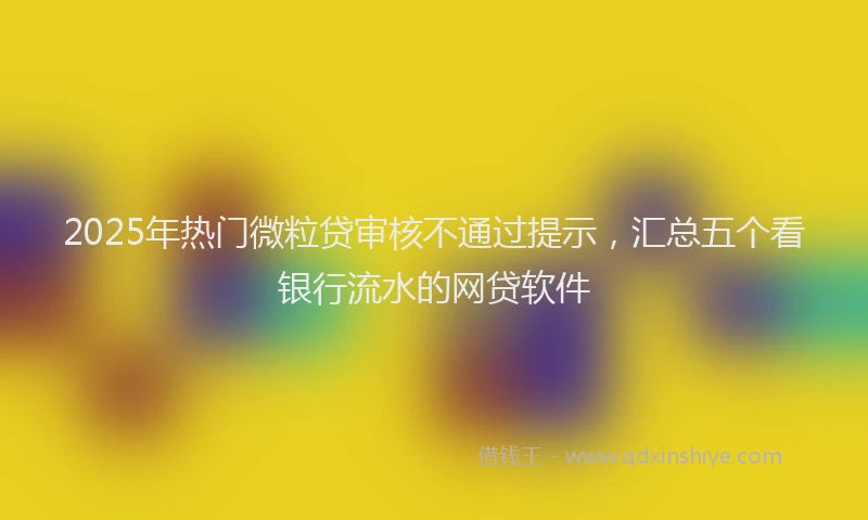 2025年热门微粒贷审核不通过提示，汇总五个看银行流水的网贷软件