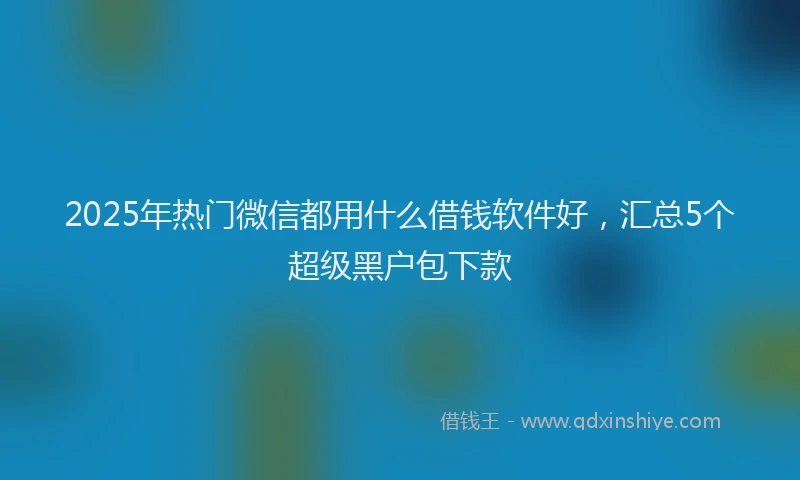 2025年热门微信都用什么借钱软件好，汇总5个超级黑户包下款