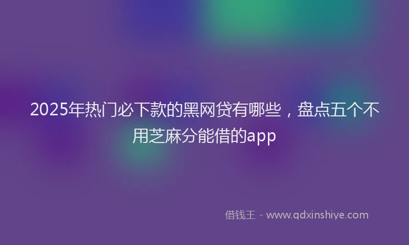 2025年热门必下款的黑网贷有哪些，盘点五个不用芝麻分能借的app