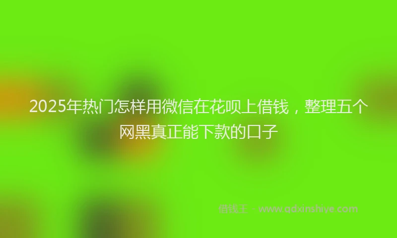 2025年热门怎样用微信在花呗上借钱，整理五个网黑真正能下款的口子