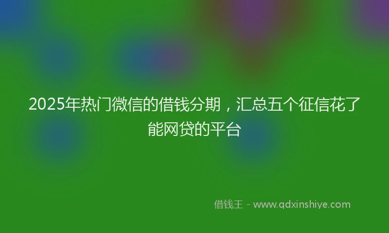 2025年热门微信的借钱分期，汇总五个征信花了能网贷的平台