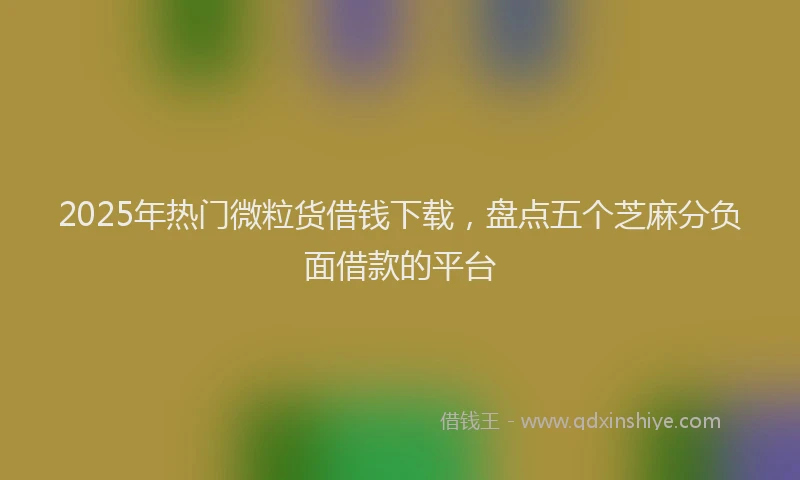 2025年热门微粒货借钱下载，盘点五个芝麻分负面借款的平台
