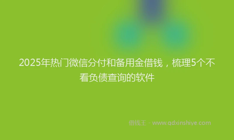 2025年热门微信分付和备用金借钱，梳理5个不看负债查询的软件