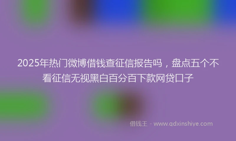 2025年热门微博借钱查征信报告吗，盘点五个不看征信无视黑白百分百下款网贷口子